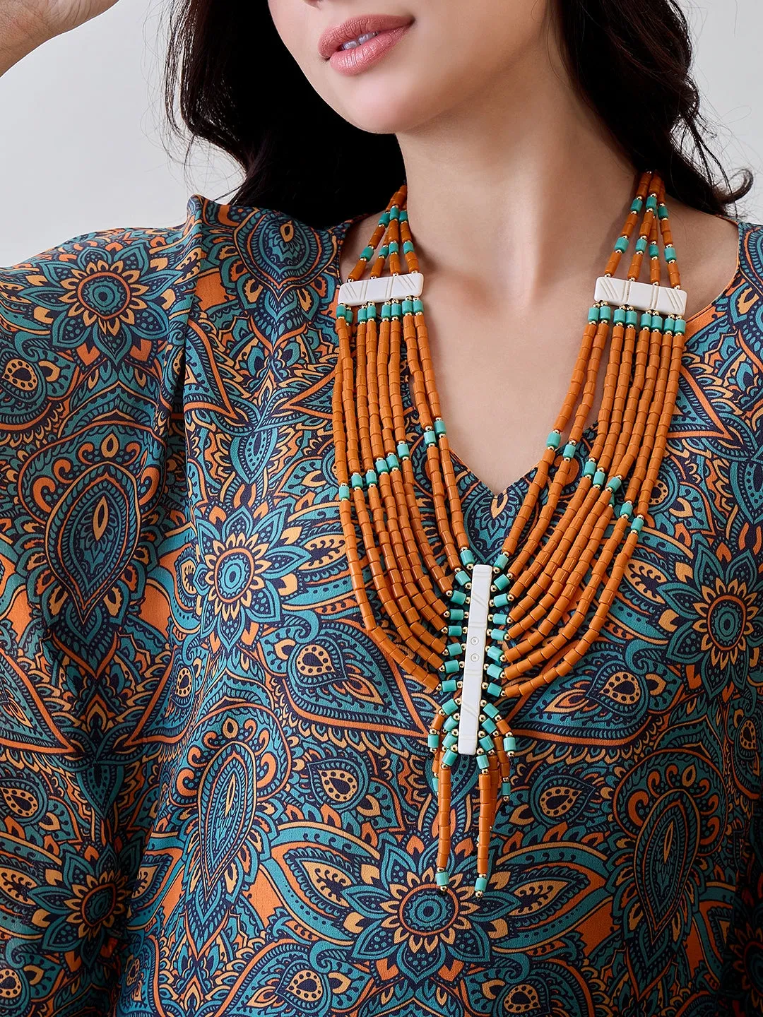 Multicolor Kaleido Kaftan Top