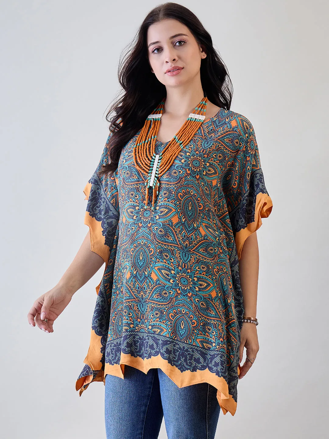 Multicolor Kaleido Kaftan Top