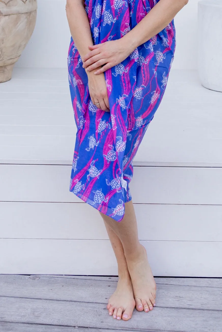 New Turtle Printed Cotton Sarong Pareo