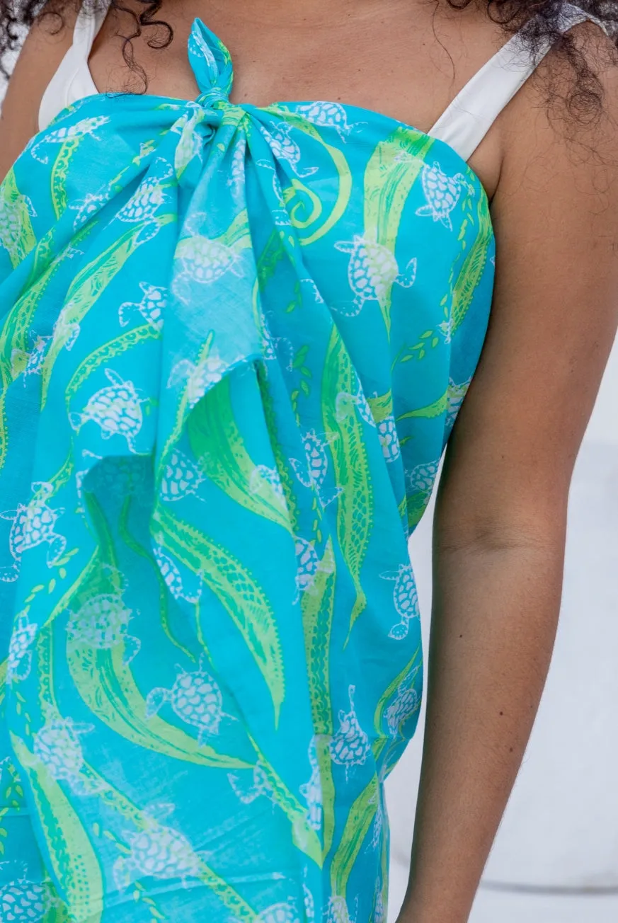 New Turtle Printed Cotton Sarong Pareo