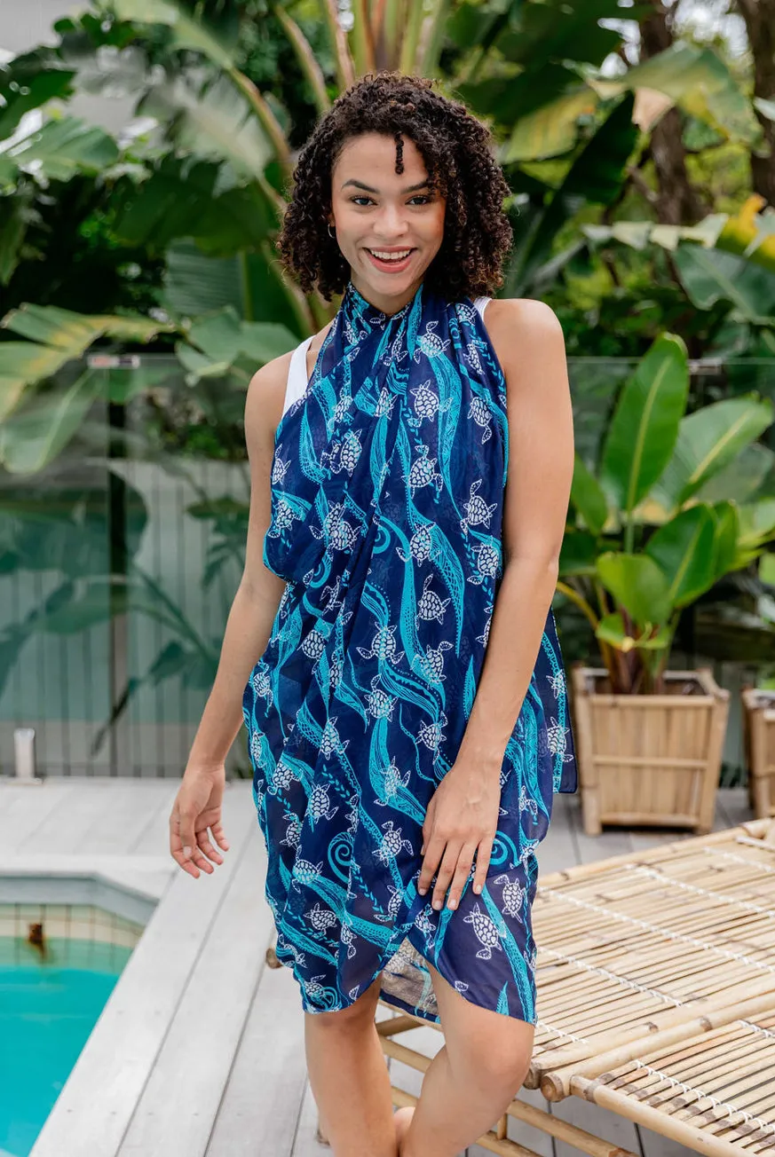 New Turtle Printed Cotton Sarong Pareo