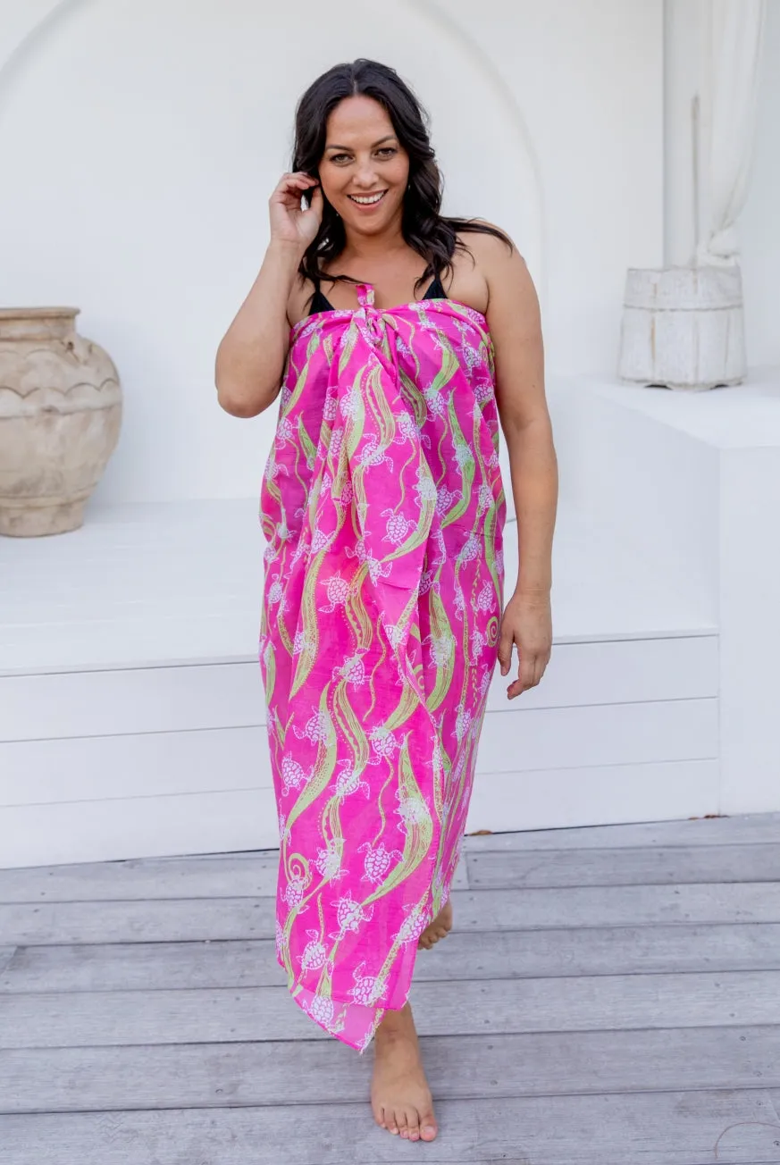 New Turtle Printed Cotton Sarong Pareo