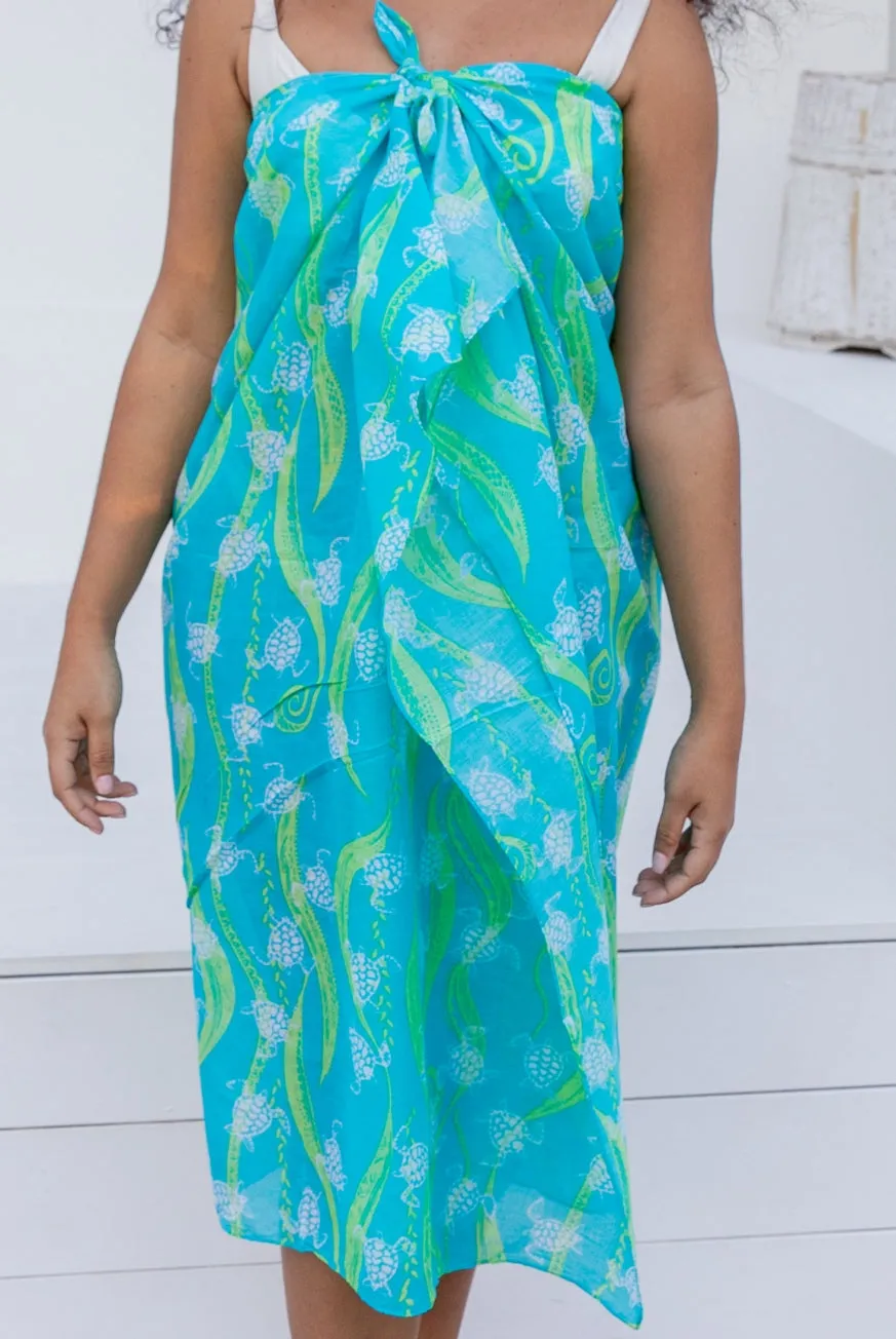 New Turtle Printed Cotton Sarong Pareo