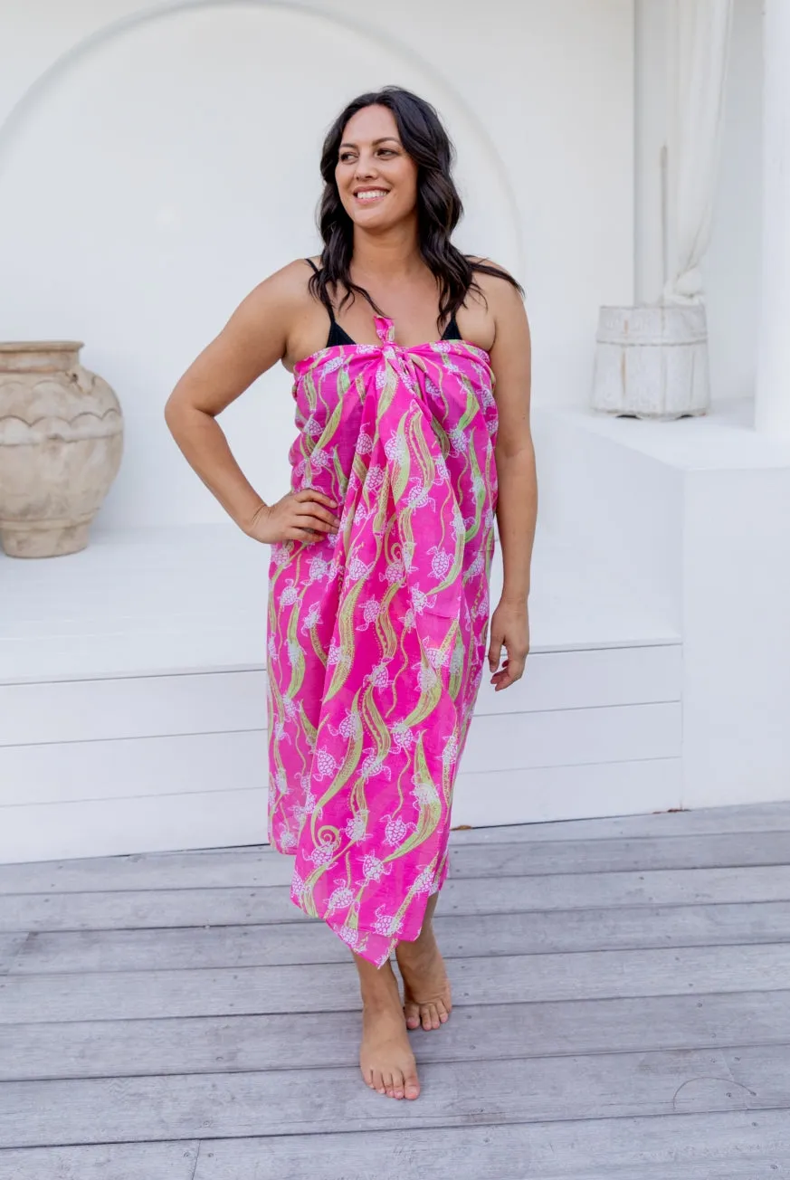 New Turtle Printed Cotton Sarong Pareo