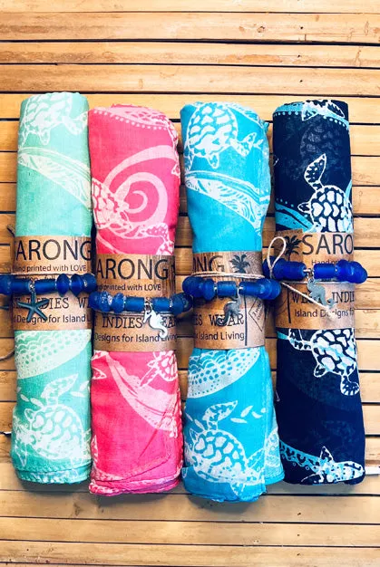 New Turtle Printed Cotton Sarong Pareo