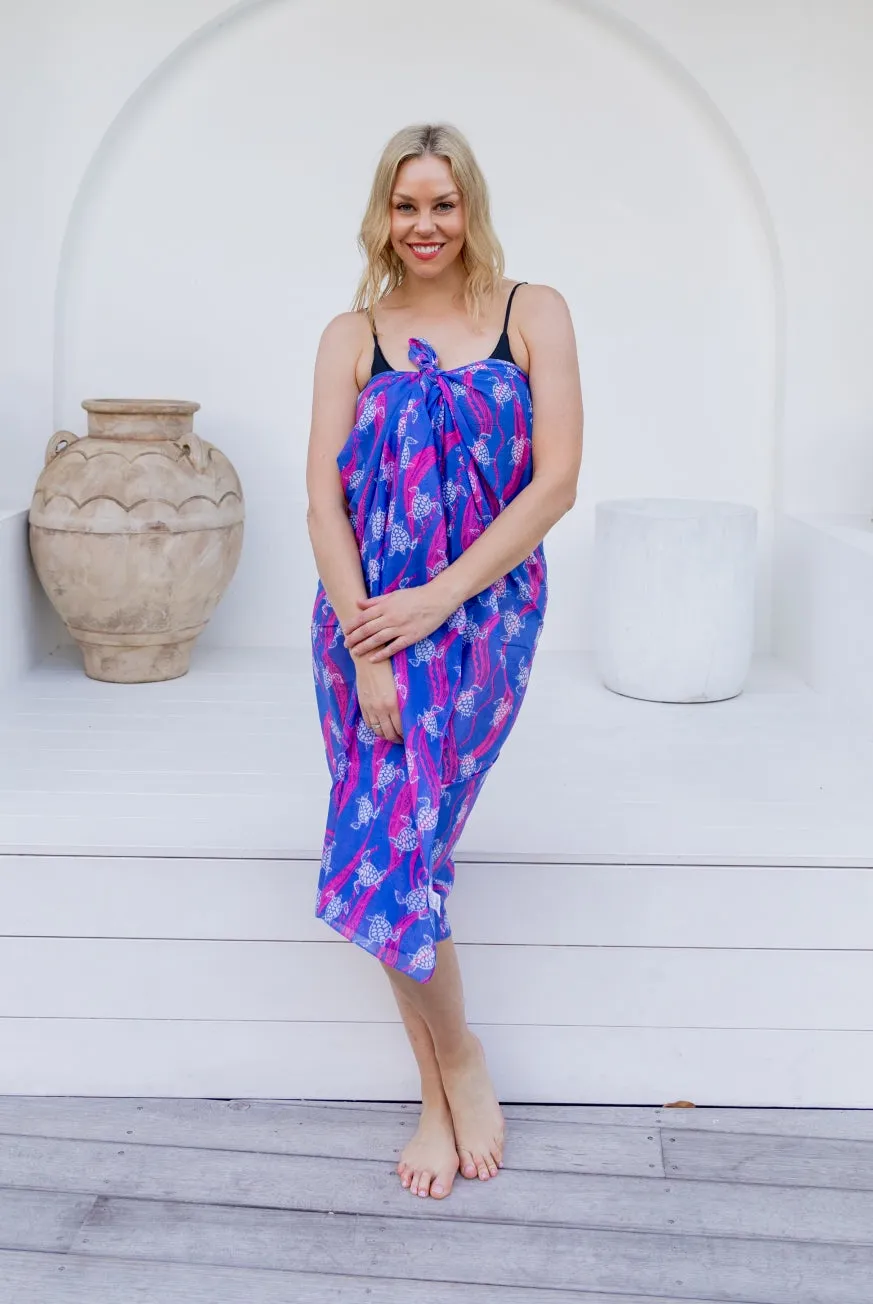 New Turtle Printed Cotton Sarong Pareo