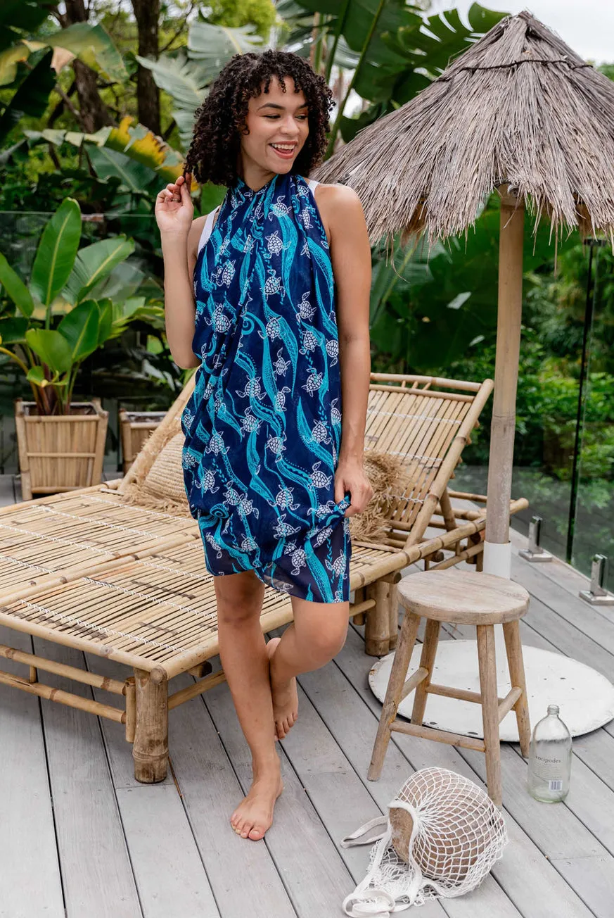 New Turtle Printed Cotton Sarong Pareo