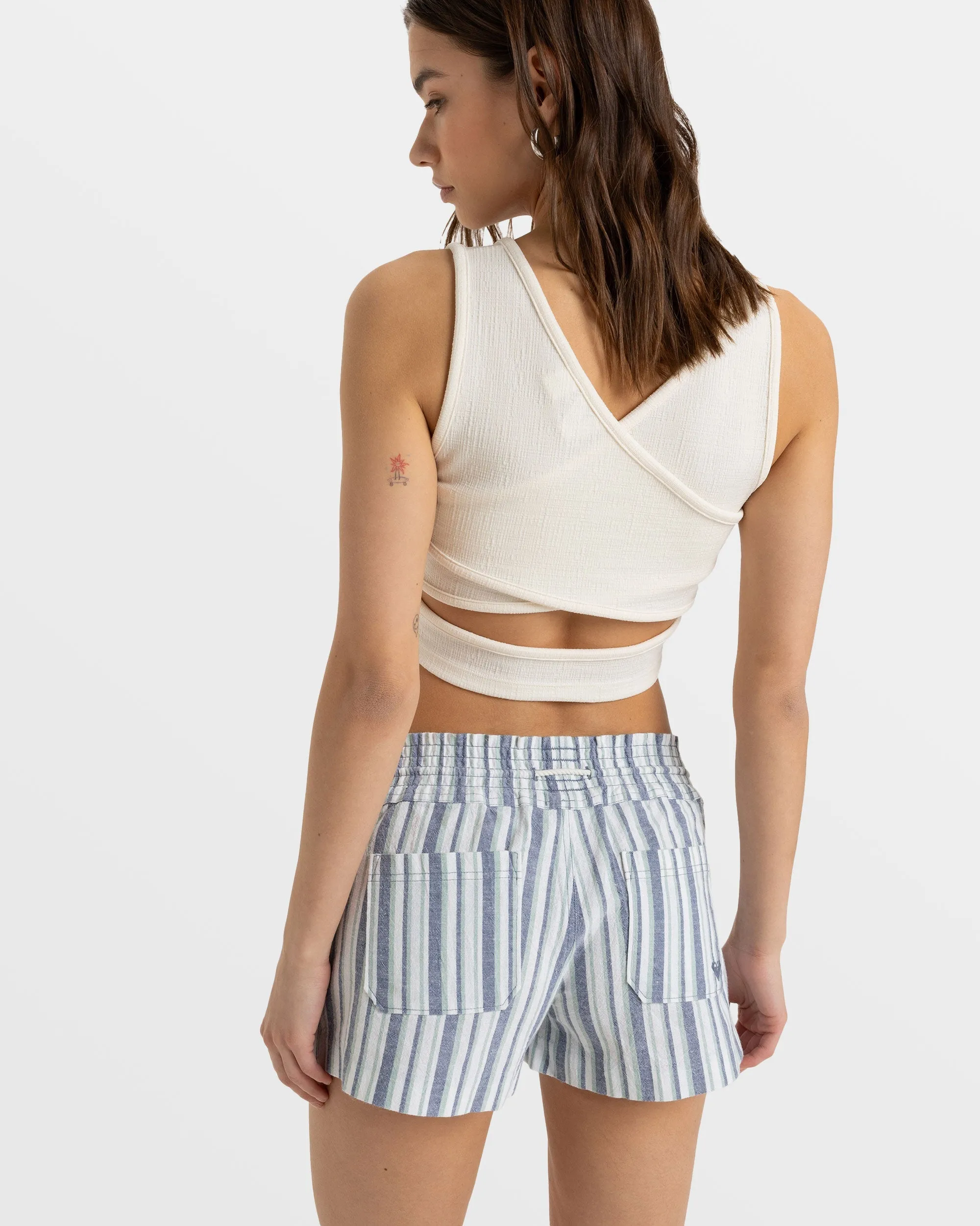 Oceanside Beach Shorts - Bijou Blue Bahia Stripe