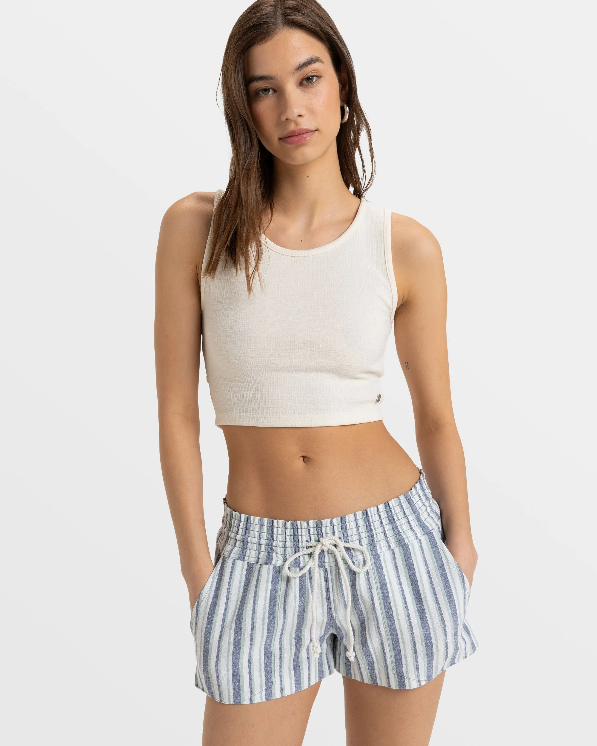 Oceanside Beach Shorts - Bijou Blue Bahia Stripe