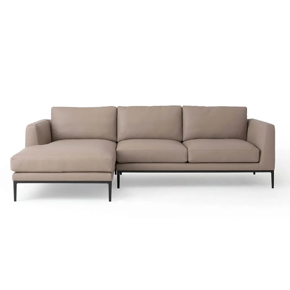Oma 2-Piece Leather Sectional Sofa with Chaise