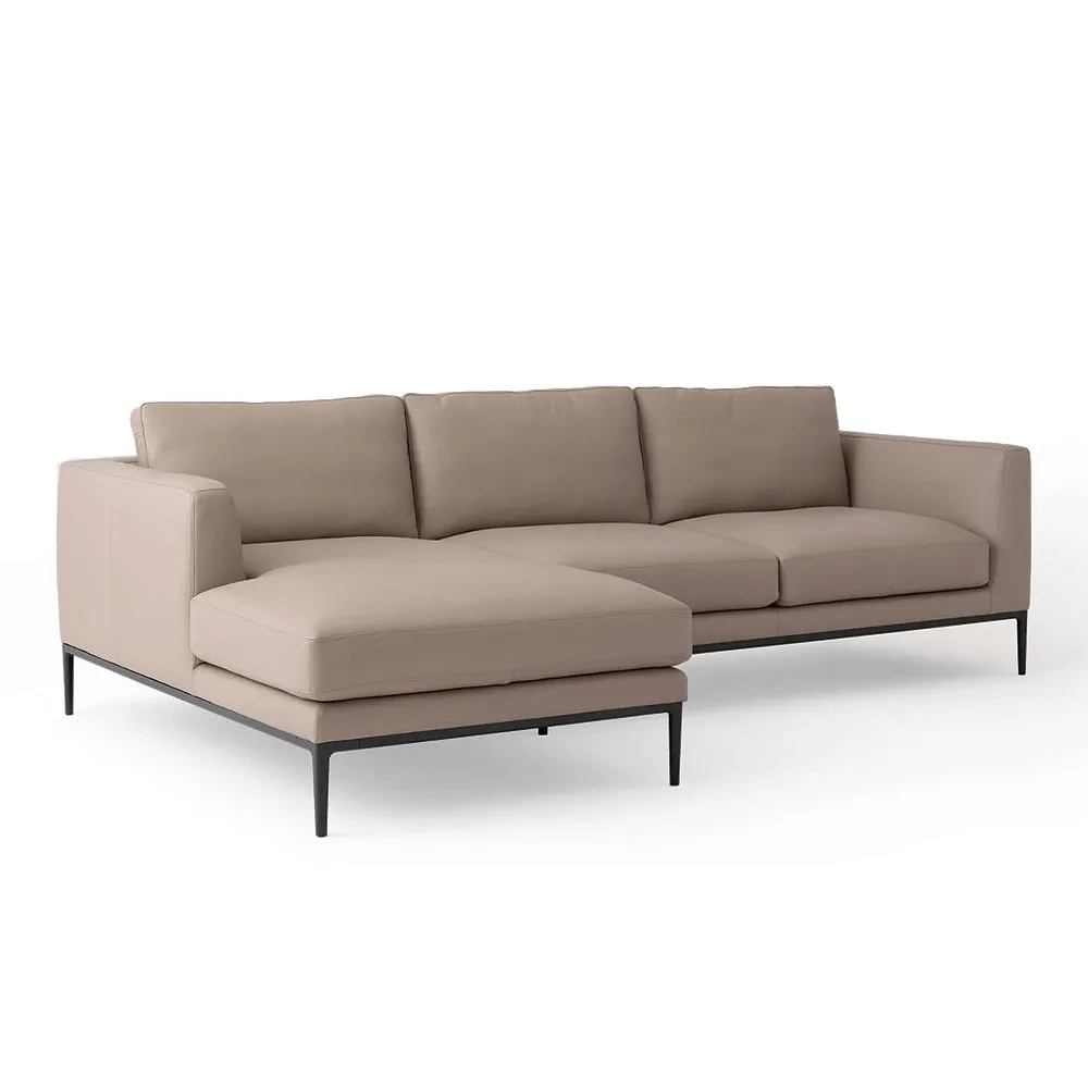 Oma 2-Piece Leather Sectional Sofa with Chaise