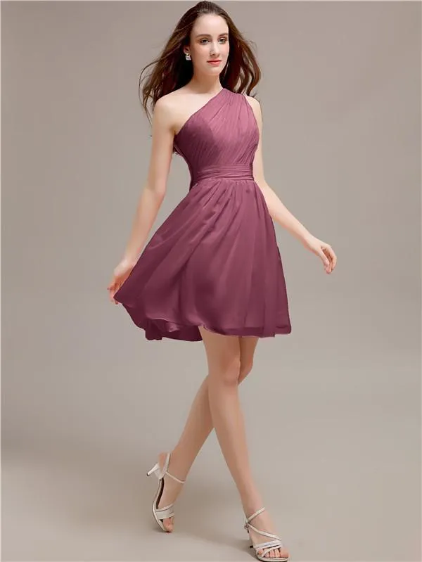 One Shoulder Short A-Line Bridesmaid Dresses