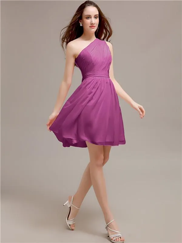 One Shoulder Short A-Line Bridesmaid Dresses