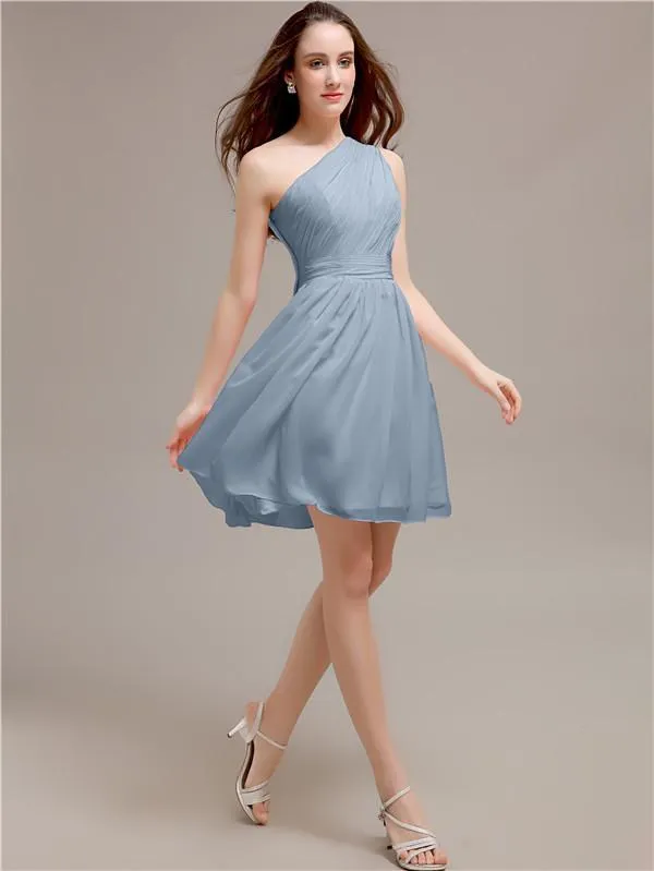 One Shoulder Short A-Line Bridesmaid Dresses