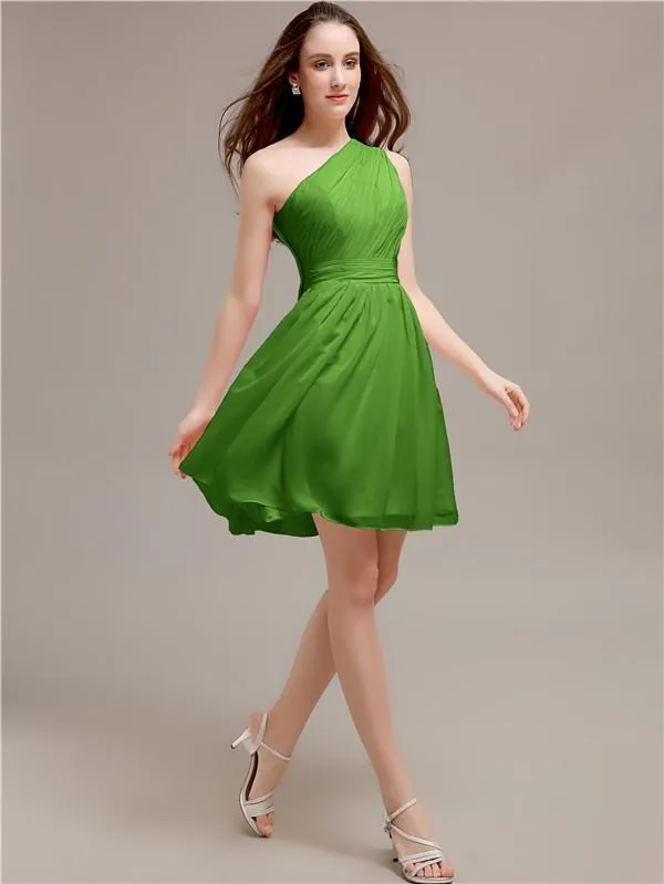 One Shoulder Short A-Line Bridesmaid Dresses