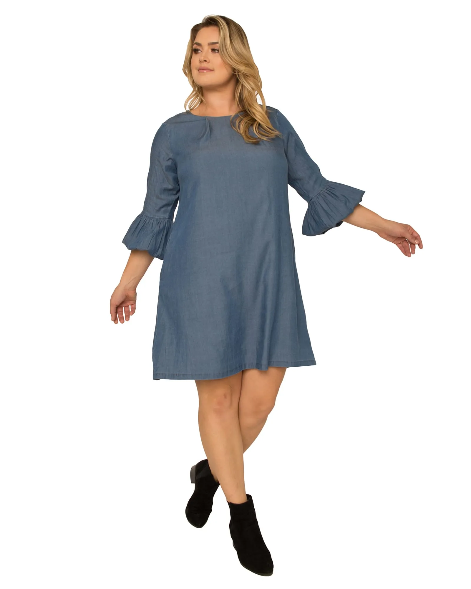 Peyton Midi Shift Dress | 3214 Medium Blue