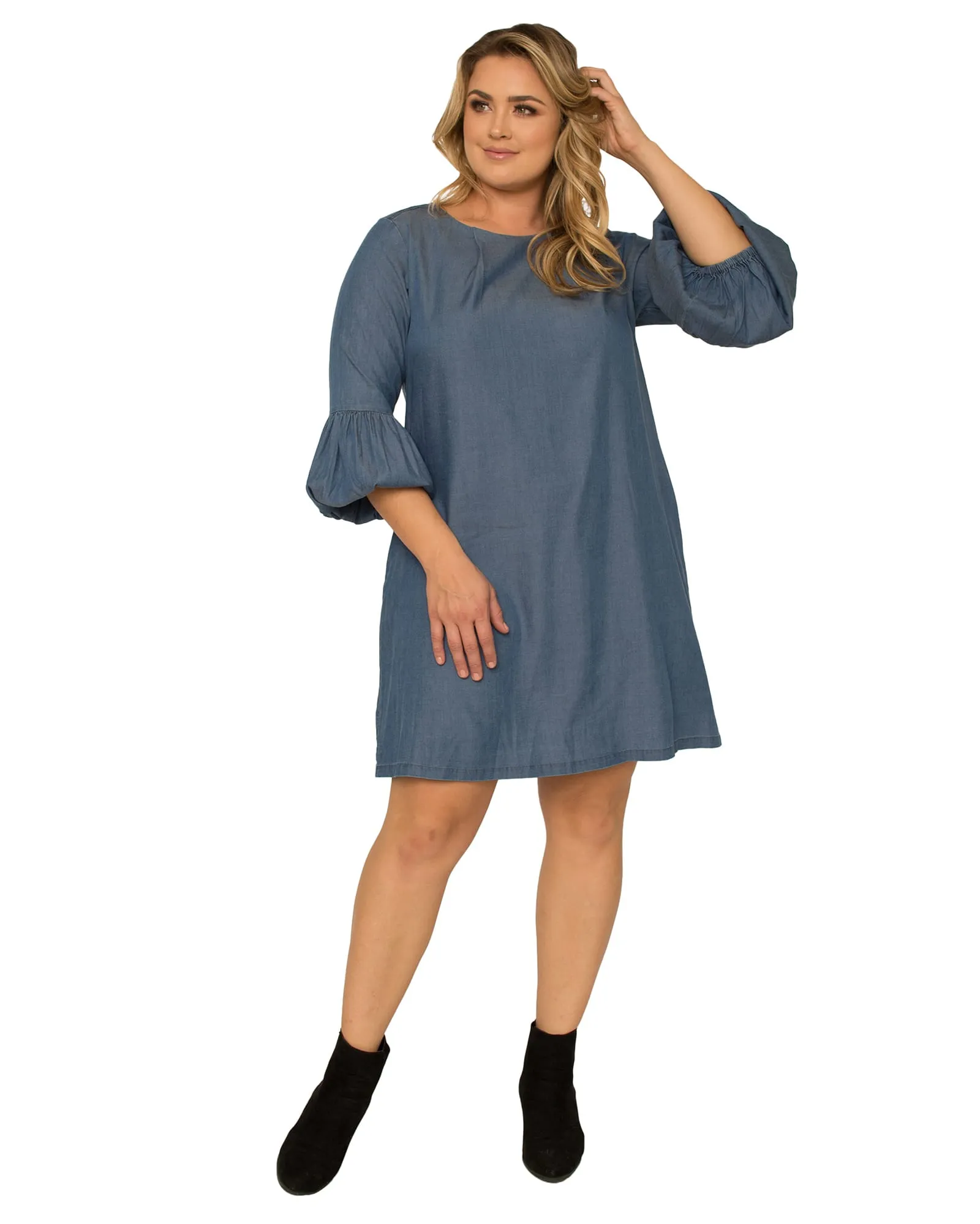 Peyton Midi Shift Dress | 3214 Medium Blue
