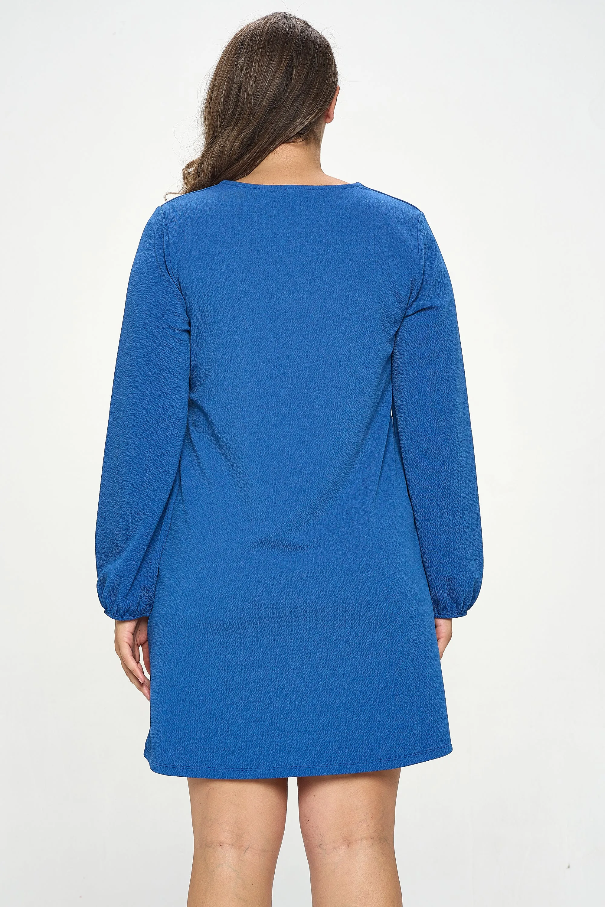 Plus Women's Long Sleeve Shift Dress