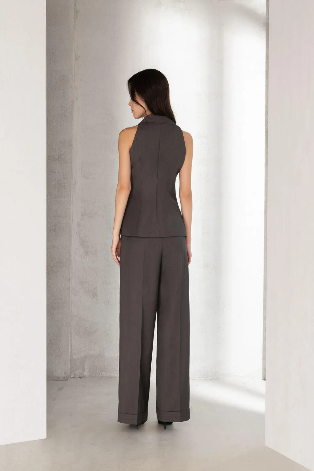 Shea Structured Double Breasted Polycotton Vest