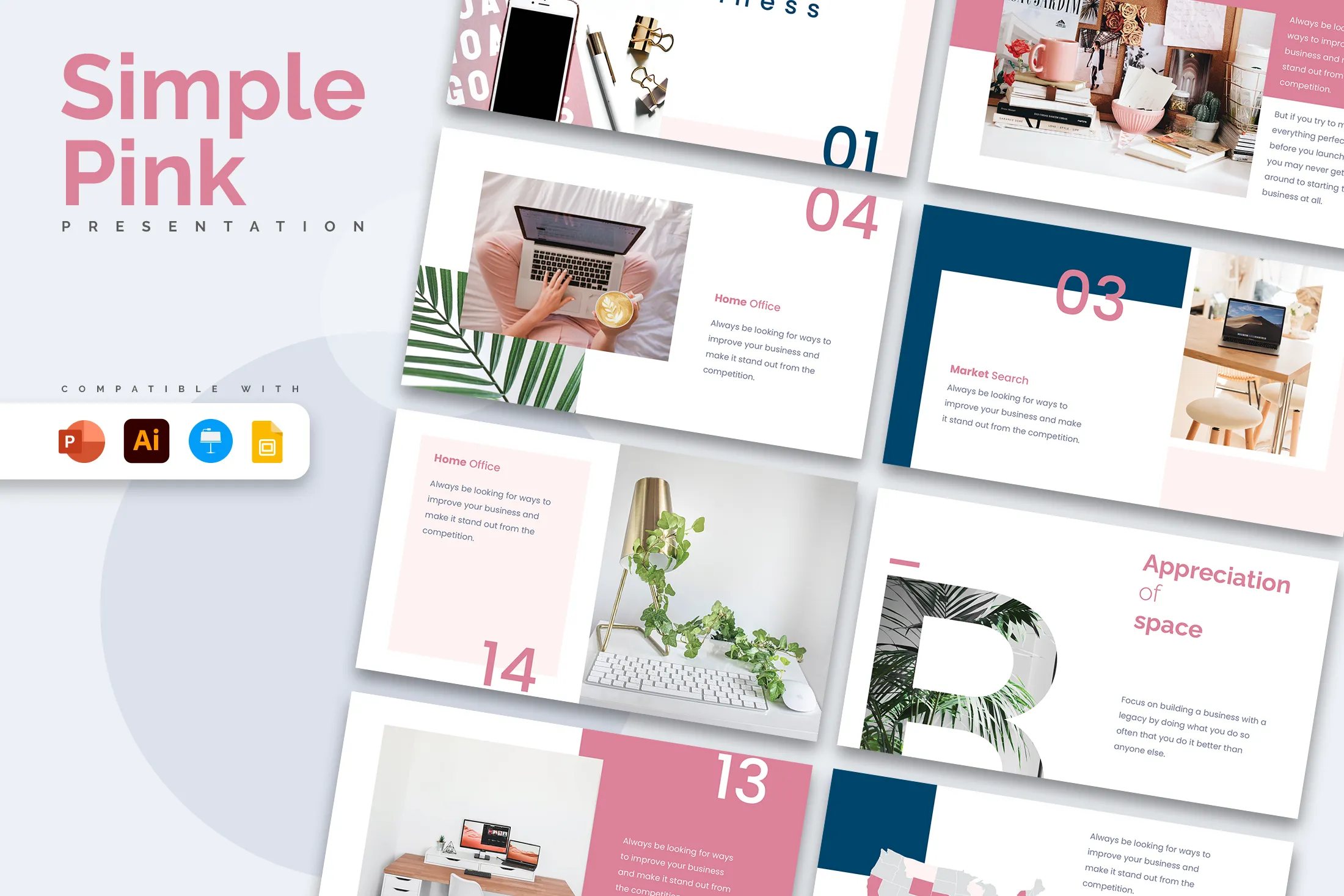 Simple Pink Presentation Templates