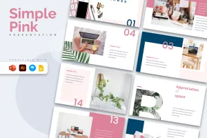 Simple Pink Presentation Templates