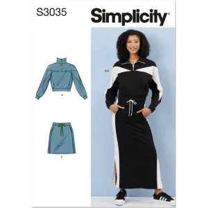 Simplicity Sewing Pattern S3035 Misses' Knit Tops and Skirts