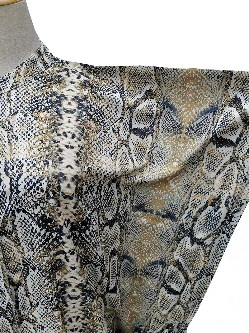 SnakeSkin Print Swimsuit cover up Kimono Beach Robe Long Dress Sarong Dress Beachwear