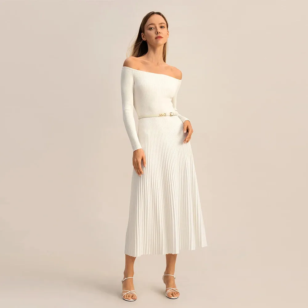 Sophisticated Off Shoulder Silk Dress