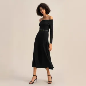 Sophisticated Off Shoulder Silk Dress