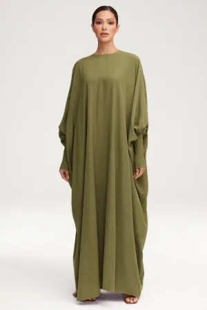 Suha Smocked Sleeve Kaftan - Olive