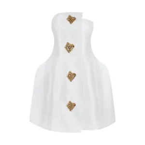THE ALIGER STRAPLESS DRESS-IVORY