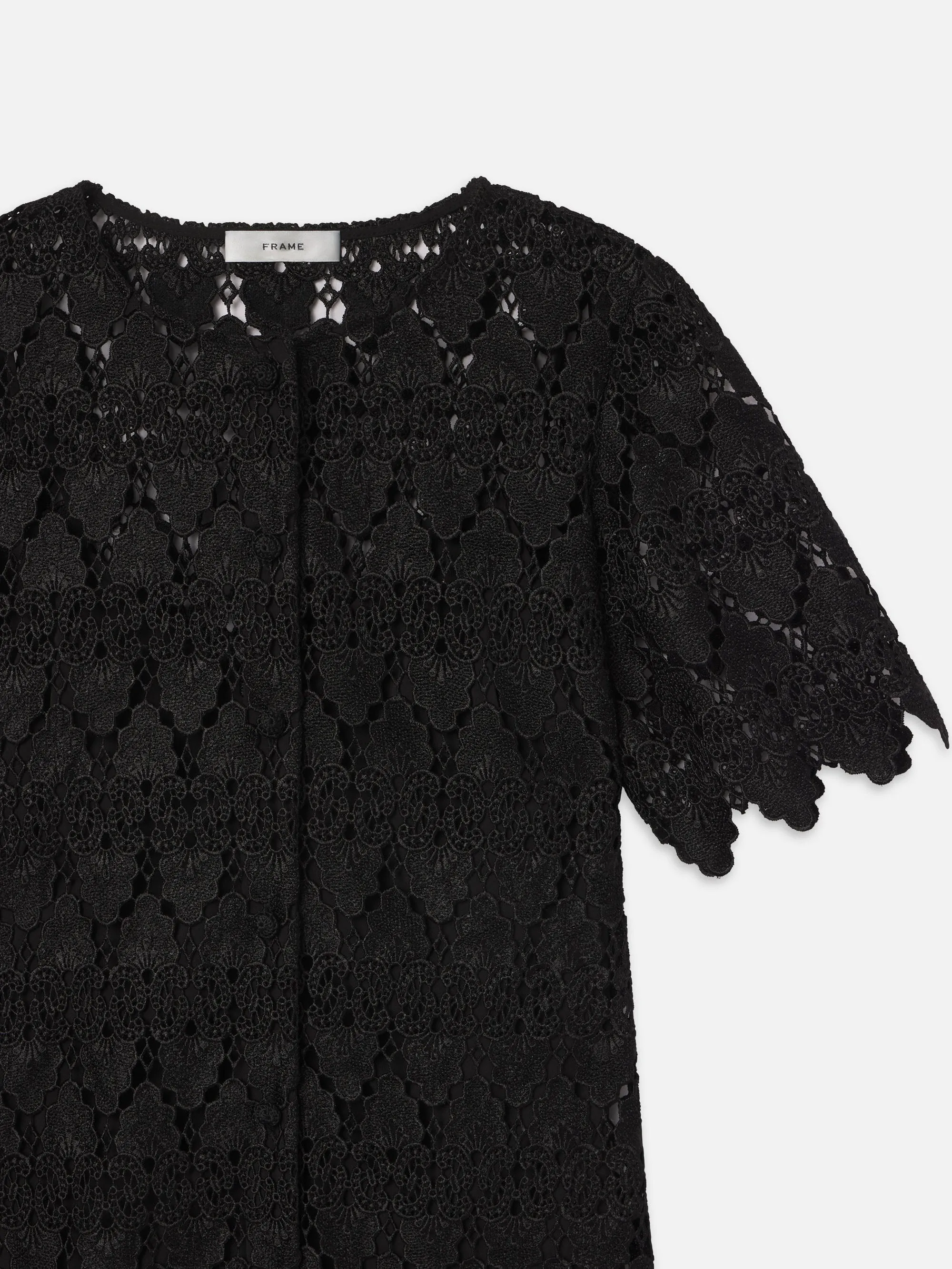 The Lace Button Front Dress -- Black