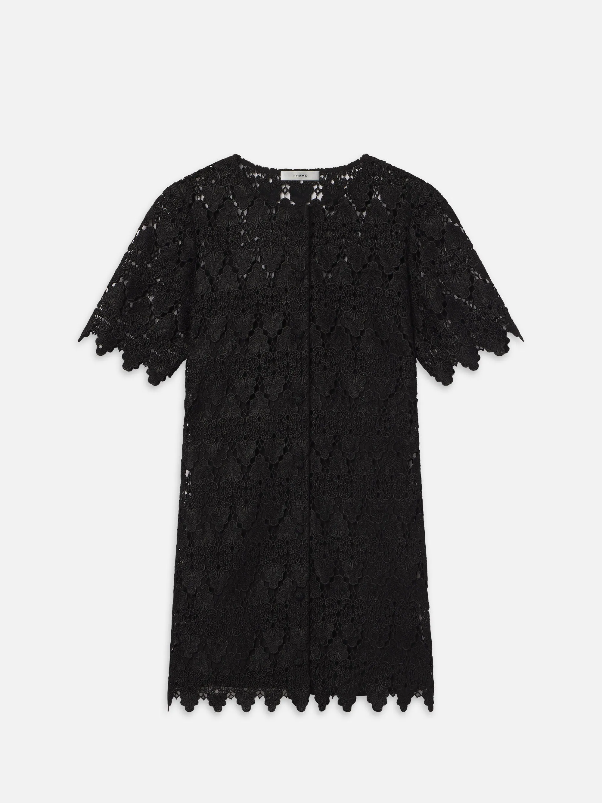 The Lace Button Front Dress -- Black