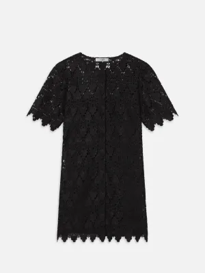 The Lace Button Front Dress -- Black