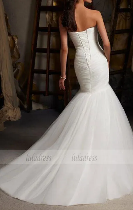 Tulle Wedding Gown,Lace Wedding Gowns,Mermaid Bridal Dress