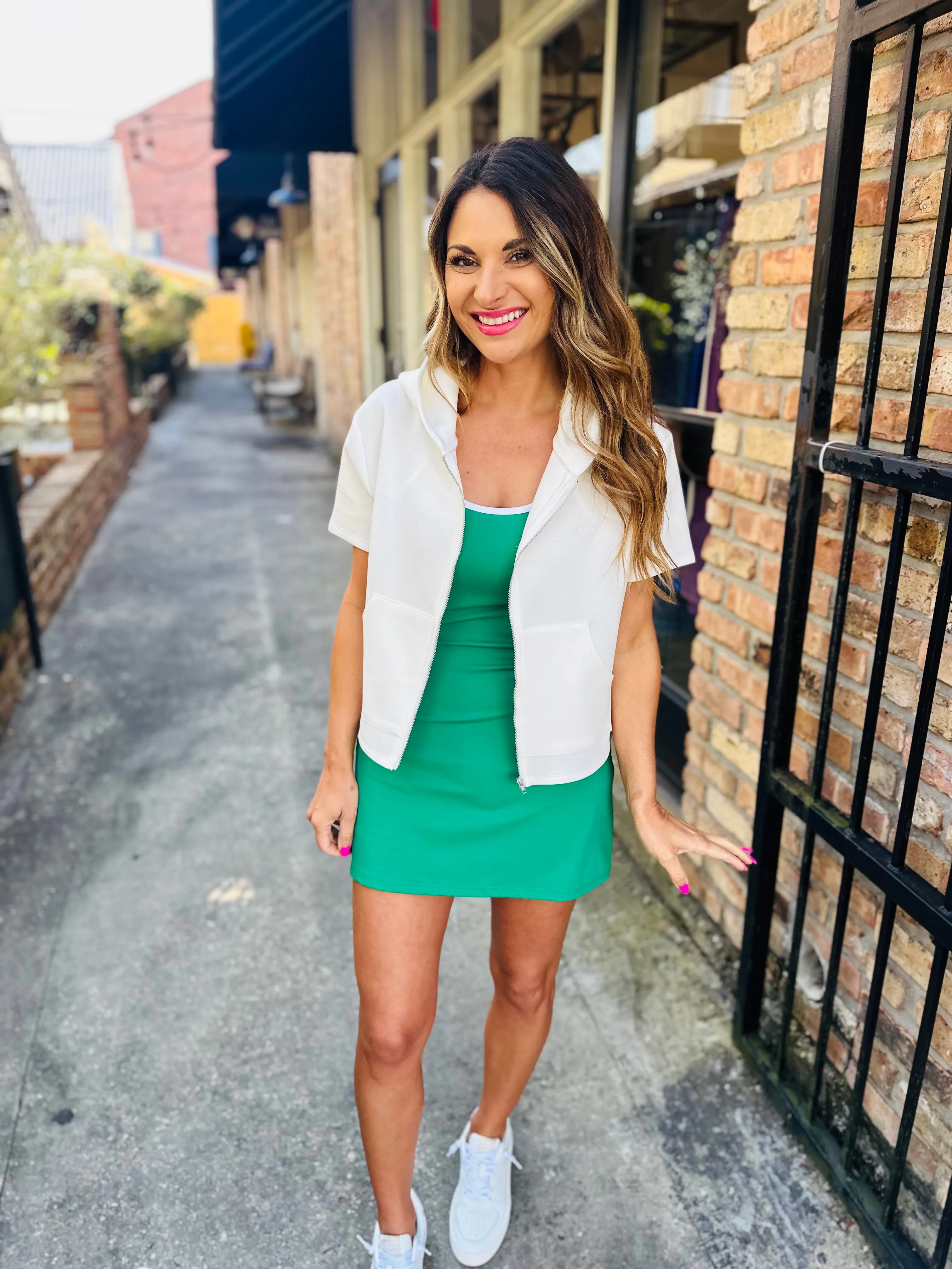 Victory Sporty Tennis Dress- Green/White